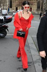 BELLA HADID Arrives at Lanvin Fashion Show at Paris Fashion Week 03/01/2017
