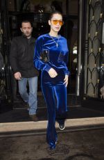 BELLA HADID Leaves Her Hotel in Paris 03/06/2017