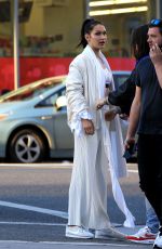 BELLA HADID on the Set of a Nike Commercial in New York 03/23/2017