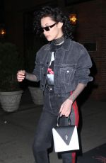 BELLA HADID Out With Curly Hair in New York 03/13/2017