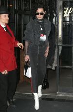 BELLA HADID Out With Curly Hair in New York 03/13/2017