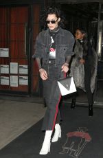 BELLA HADID Out With Curly Hair in New York 03/13/2017