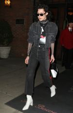 BELLA HADID Out With Curly Hair in New York 03/13/2017