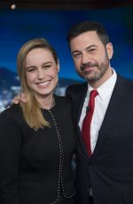 BRIE LARSON at Jimmy Kimmel Live, 03/08/2017