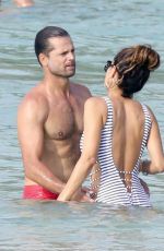 BROOKE BURKE in Swimsuit at a Beach in St. Barths 03/28/2017