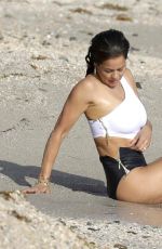 BROOKE BURKE in Swimsuit on the Beach in St. Barths 03/29/2017