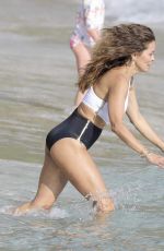 BROOKE BURKE in Swimsuit on the Beach in St. Barths 03/29/2017
