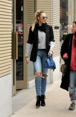CANDICE SWANEPOEL in Ripped Jeans Out Shopping in New York 03/24/2017