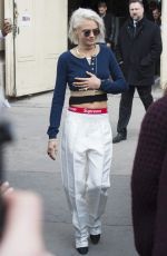 CARA DELEVINGNE Arrives at Chanel Fashion Show at Paris Fashion Week 03/07/2017
