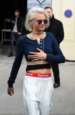CARA DELEVINGNE Arrives at Chanel Fashion Show at Paris Fashion Week 03/07/2017