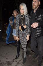 CARA DELEVINGNE Night Out in Paris 03/04/2017