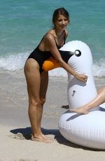 CATHY HUMMELS and Sister VANESSA FISCHER in Swimsuits at a Beach in Miami 03/22/2017