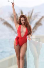 CHARLOTTE DAWSON in Swimsuit at a Pool in Barcelona 03/29/2017