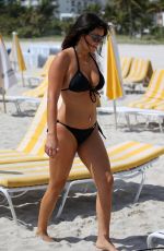 CLAUDIA ROMANI in Bikini on the Beach in Miami 03/26/2017
