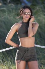 DANIELLE PEAZER on the Set of a Photoshoot for Tenzenis on in Miami 03/12/2017