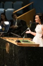 DEMI LOVATO at #smallsmurfsbiggoals Event to Raise Awareness About #globalgoals in New York 03/18/2017