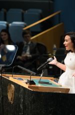 DEMI LOVATO at #smallsmurfsbiggoals Event to Raise Awareness About #globalgoals in New York 03/18/2017