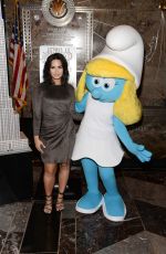 DEMI LOVATO at Smurf Event at Empire State Building in New York 03/20/2017