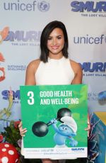 DEMI LOVATO at UN and Smurfs: The Lost Village Celebrate International Day of Happiness in New York 03/18/2017