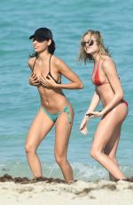 ELAINE GREGORY and ASHLEN ALEXANDRA in Bikinis on the Beach in Miami 03/22/2017