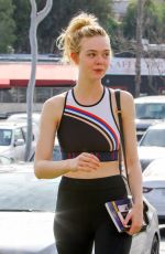 ELLE FANNING Arrives at a Gym in Los Angeles 03/15/2017