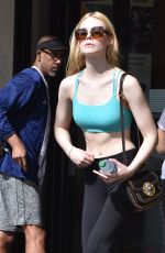 ELLE FANNING in Tank Top at a Gym in Los Angeles 03/17/2017