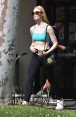 ELLE FANNING in Tank Top at a Gym in Los Angeles 03/17/2017