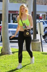 ELLE FANNING in Tights Out and About in Hollywood 03/14/2017