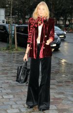 ELSA HOSK Leaves H&M Dtudio Fashion Show in Paris 03/01/2017