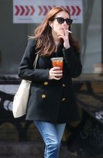 EMMA ROBERTS Smokes a Cigarette Out in New York 03/30/2017