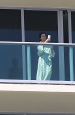 EVA LONGORIA at Hotel Balcony in Miami Beach 03/10/2017