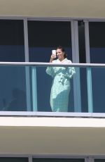 EVA LONGORIA at Hotel Balcony in Miami Beach 03/10/2017