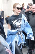 GIGI HADID Arrives at Chanel Fashion Show in Paris 03/07/2017