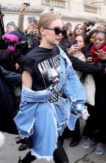 GIGI HADID Arrives at Chanel Fashion Show in Paris 03/07/2017