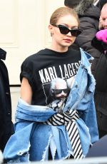 GIGI HADID Arrives at Chanel Fashion Show in Paris 03/07/2017
