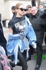 GIGI HADID Arrives at Chanel Fashion Show in Paris 03/07/2017