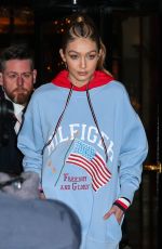 GIGI HADID Leaves Hotel George V in Paris 02/28/2017