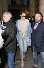 GIGI HADID Leaves Hotel George V in Paris 03/02/2017