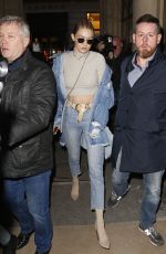 GIGI HADID Leaves Hotel George V in Paris 03/02/2017
