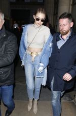 GIGI HADID Leaves Hotel George V in Paris 03/02/2017