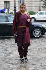 HAILEY BALDWIN Arrives at Elie Saab Fashion Show in Paris 03/04/2017