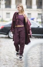 HAILEY BALDWIN Arrives at Elie Saab Fashion Show in Paris 03/04/2017
