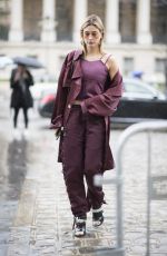 HAILEY BALDWIN Arrives at Elie Saab Fashion Show in Paris 03/04/2017