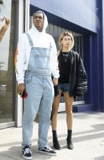 HAILEY BALDWIN in Denim Shorts at Jon and Vinny