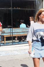 HAILEY BALDWIN in Denim Skirt Out in West Hollywood 03/17/2017