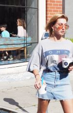 HAILEY BALDWIN in Denim Skirt Out in West Hollywood 03/17/2017