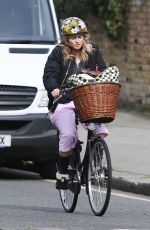HELAN BONHAM CARTER Riding a Bike Out in North London 03/11/2017