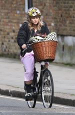 HELAN BONHAM CARTER Riding a Bike Out in North London 03/11/2017