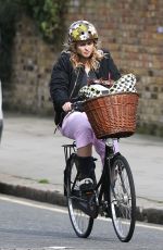 HELAN BONHAM CARTER Riding a Bike Out in North London 03/11/2017