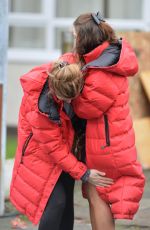 HELEN FLANAGAN and BROOK VINCENT on the Set of Coronation Street in Manchester 03/08/2017